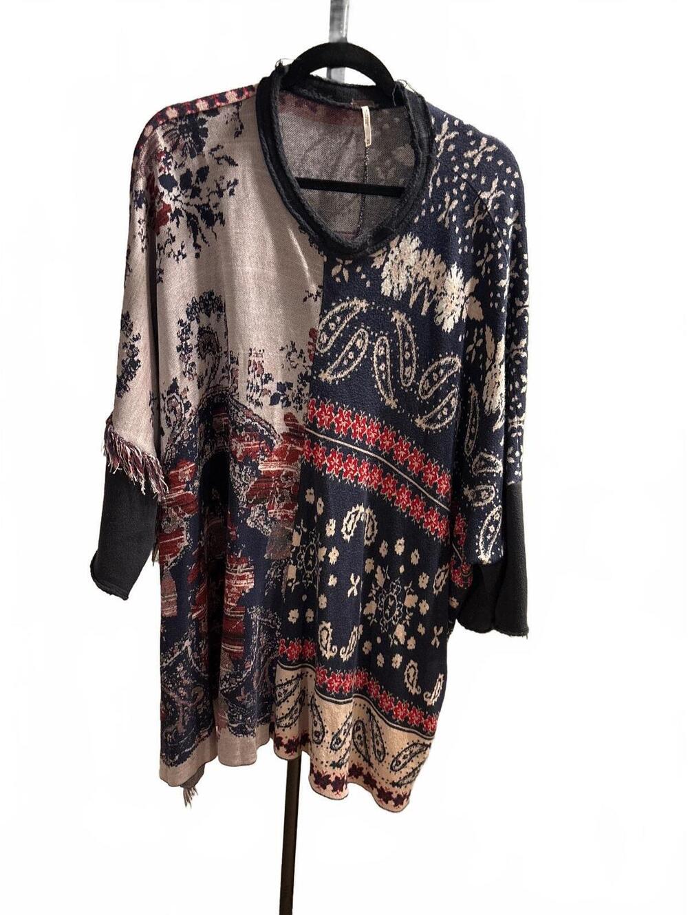 #FP032 Free People Pieced with Paisley Tunic, Size M/L